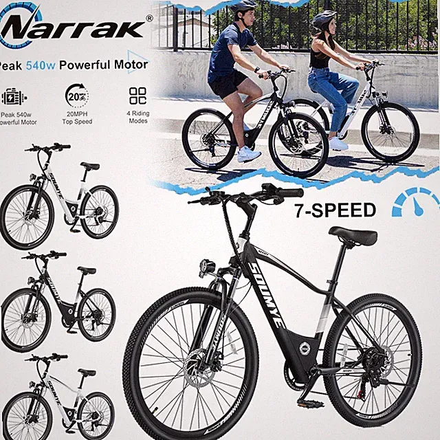 Electric Mountain Bike for Adults 26" Step-Thru/Over 540w 360W Commuting Ebike