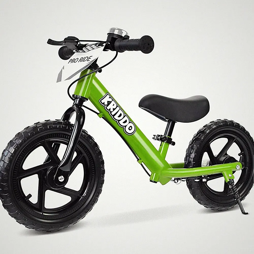 Pro Toddler Balance Bike with Hand Brake & Kickstand for Ages 2-5, Green