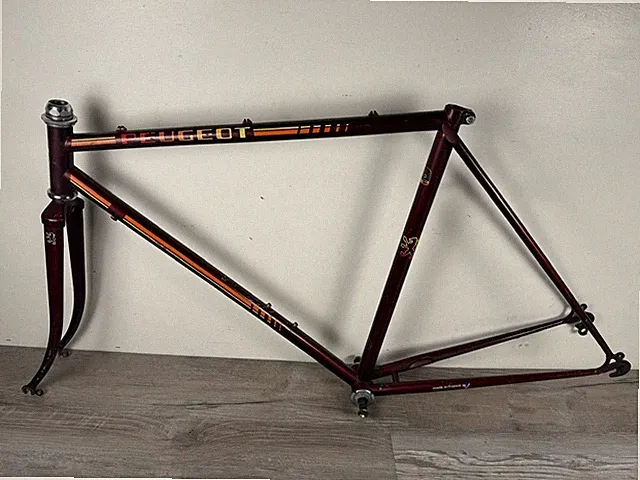 Vintage Peugeot Touring Road Bike Frame 54cm Lugged Steel French made